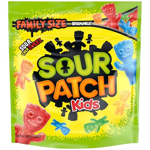 SOUR PATCH KIDS Soft & Chewy Candy, Halloween Candy, Family Size, 1lb Bag