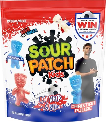 SOUR PATCH KIDS Red, White & Blue Soft & Chewy Gummy Candy, 1.8 lb